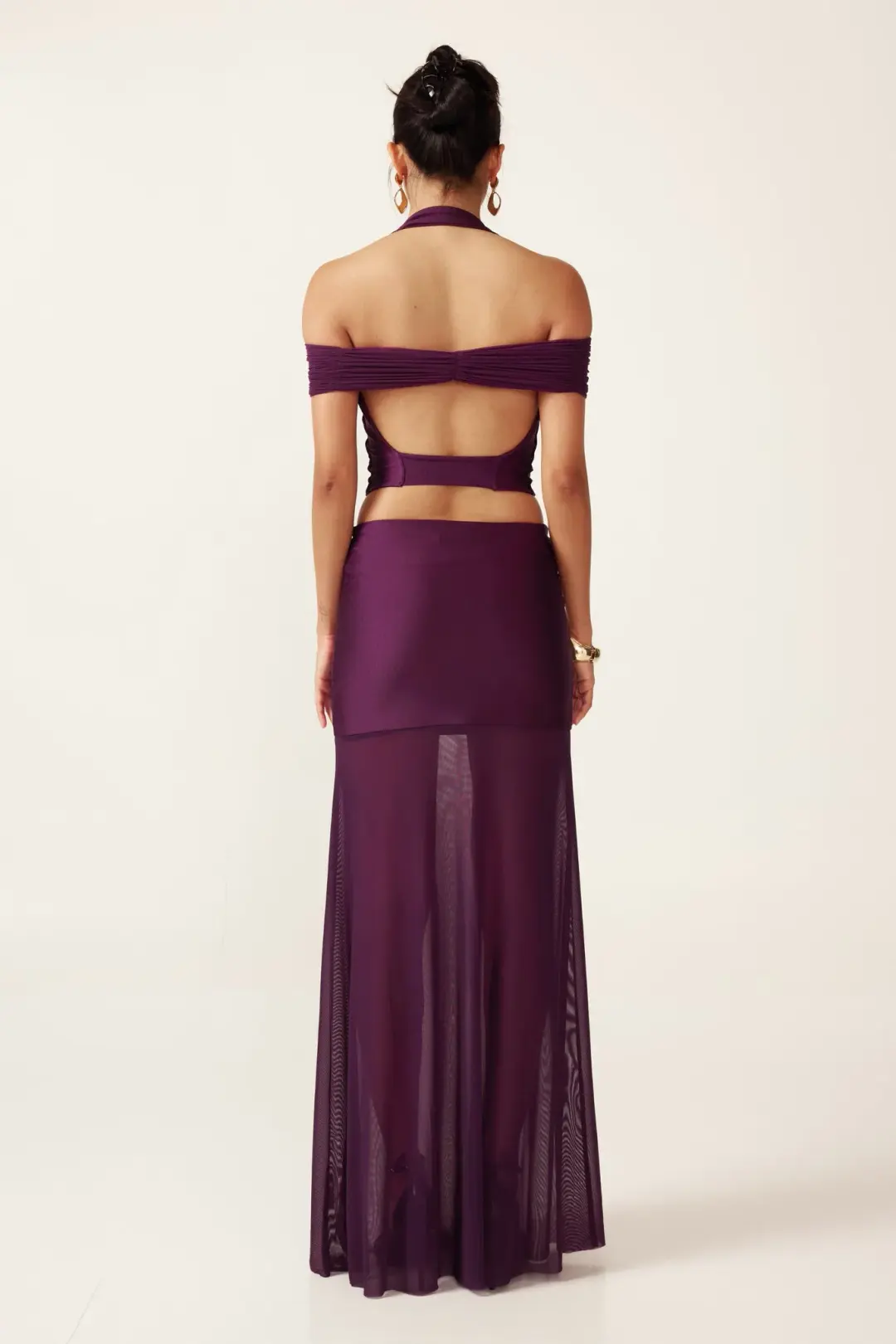 Ancegria Vivienne Top and Skirt Set in Plum Purple Size 8 for rent on The Volte - main image