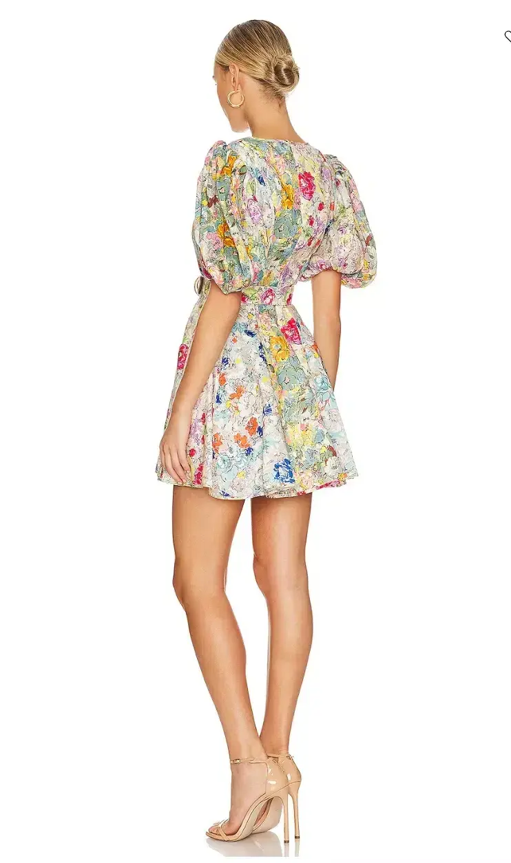 Zimmermann Clover Belted Mini Floral Print Size 16 - Image 3