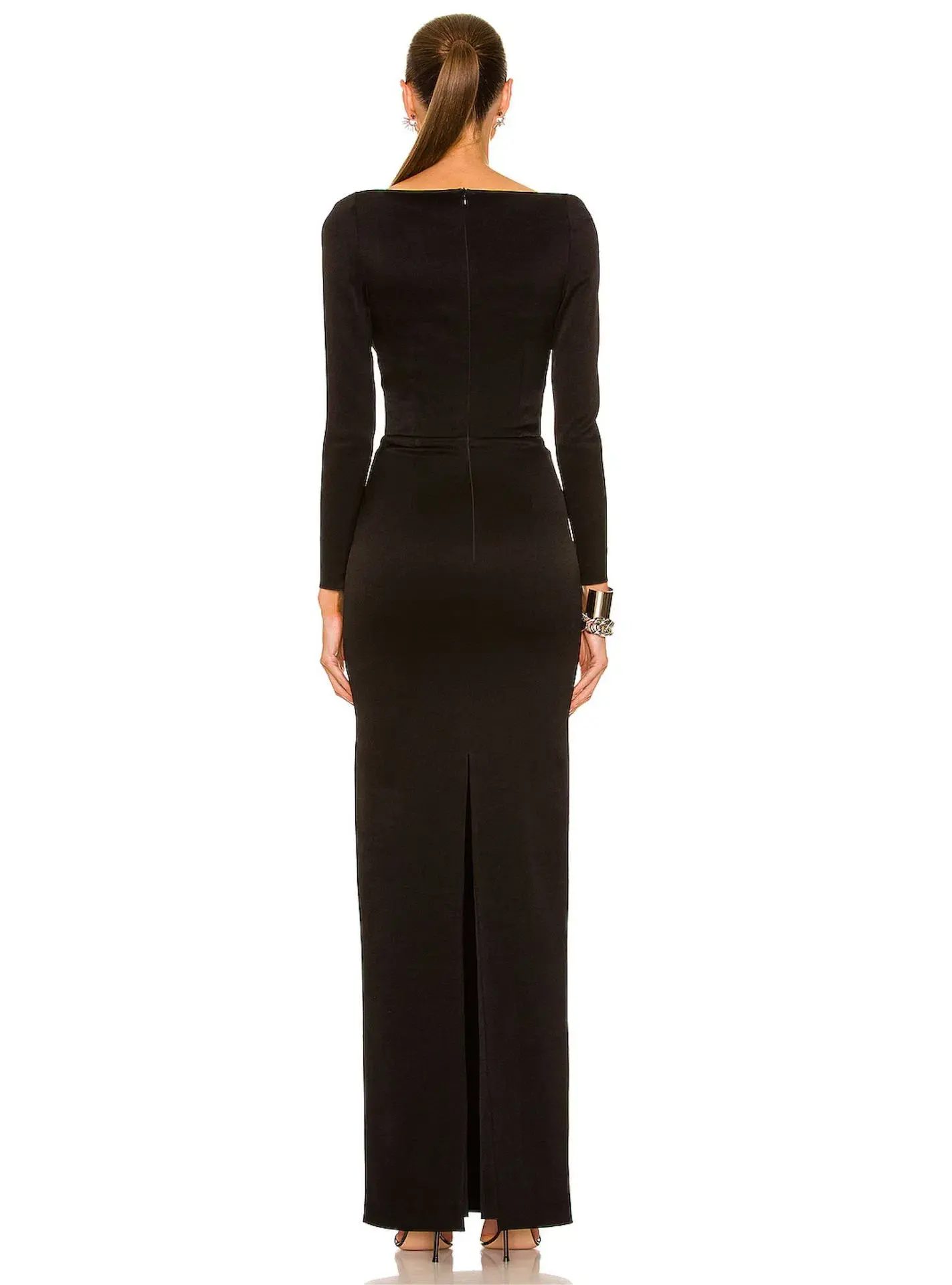 Alex Perry Lorne Bow Tie Cut Out Off-Shoulder Maxi Dress Black Size AU 6 - Image 3