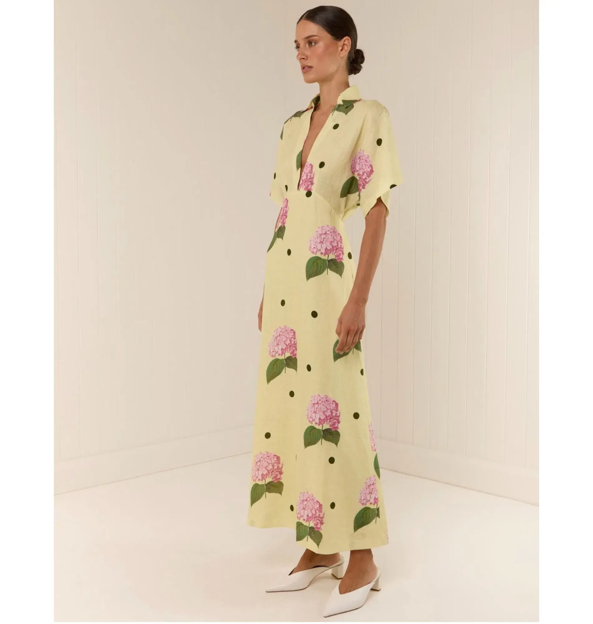 Palm Noosa Jasmine Dress Yellow Floral Size 8 - Image 2