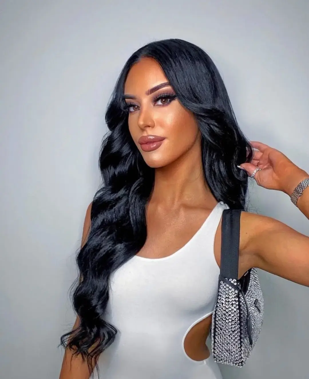 Prada Reedition Crystal Studded Black Bag for rent on The Volte - main image