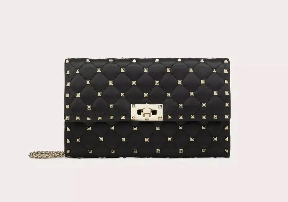 Valentino Rockstud Spike Clutch in Black - Image 1