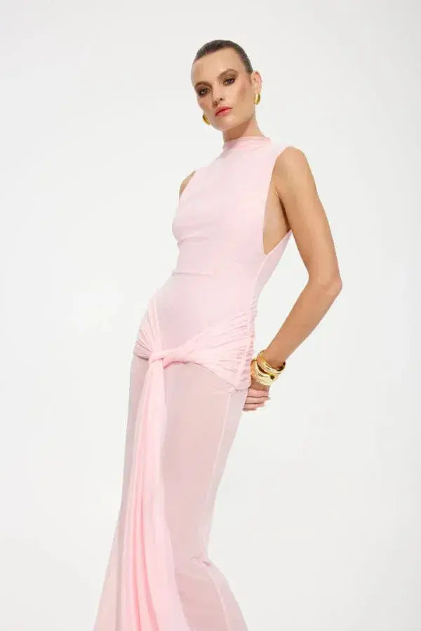 Effie Kats Roza Maxi Dress In Petal Pink Size M/AU 10 - Image 5
