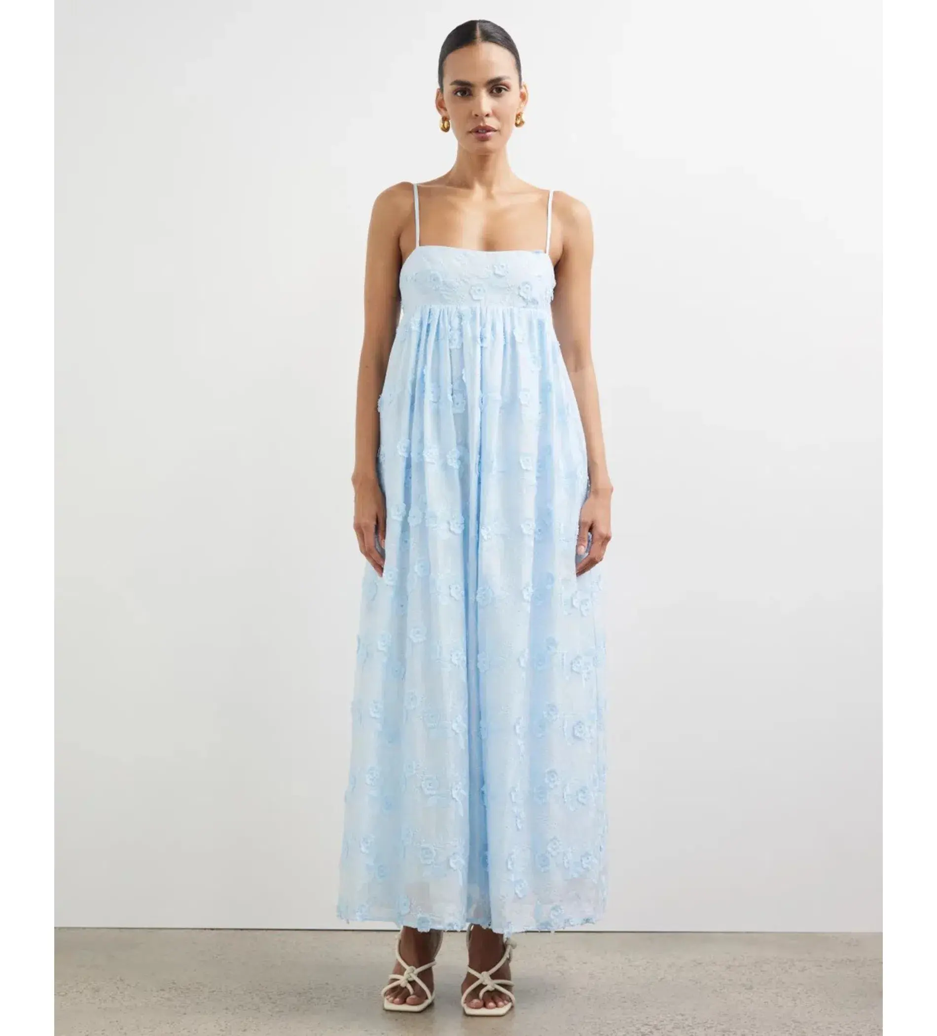 Minima Esenciales Tasnim Maxi Dress Blue Floral Size AU 16 - Image 1