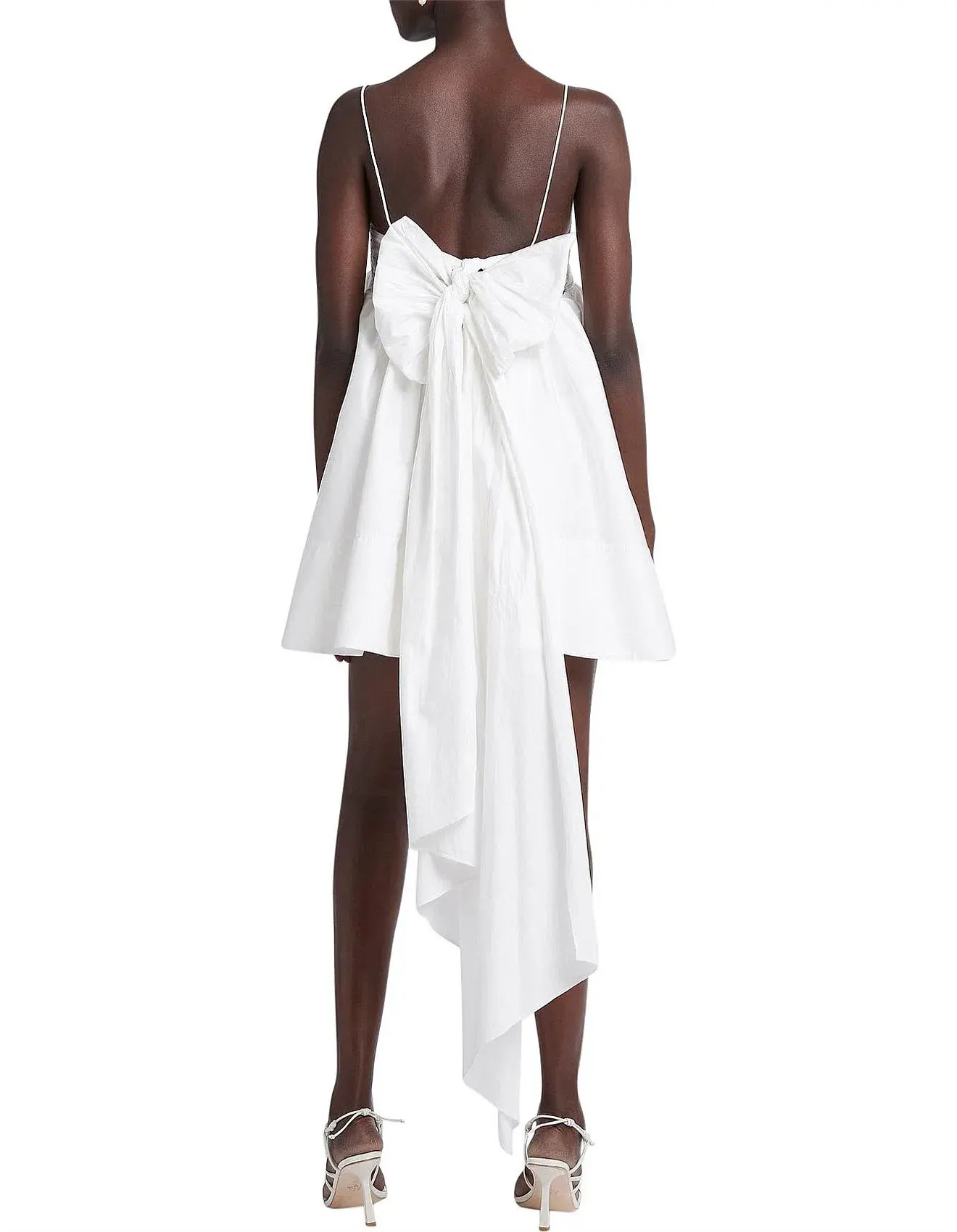 Aje Catina Bow Back Mini Dress Ivory White Size 10 - Image 3