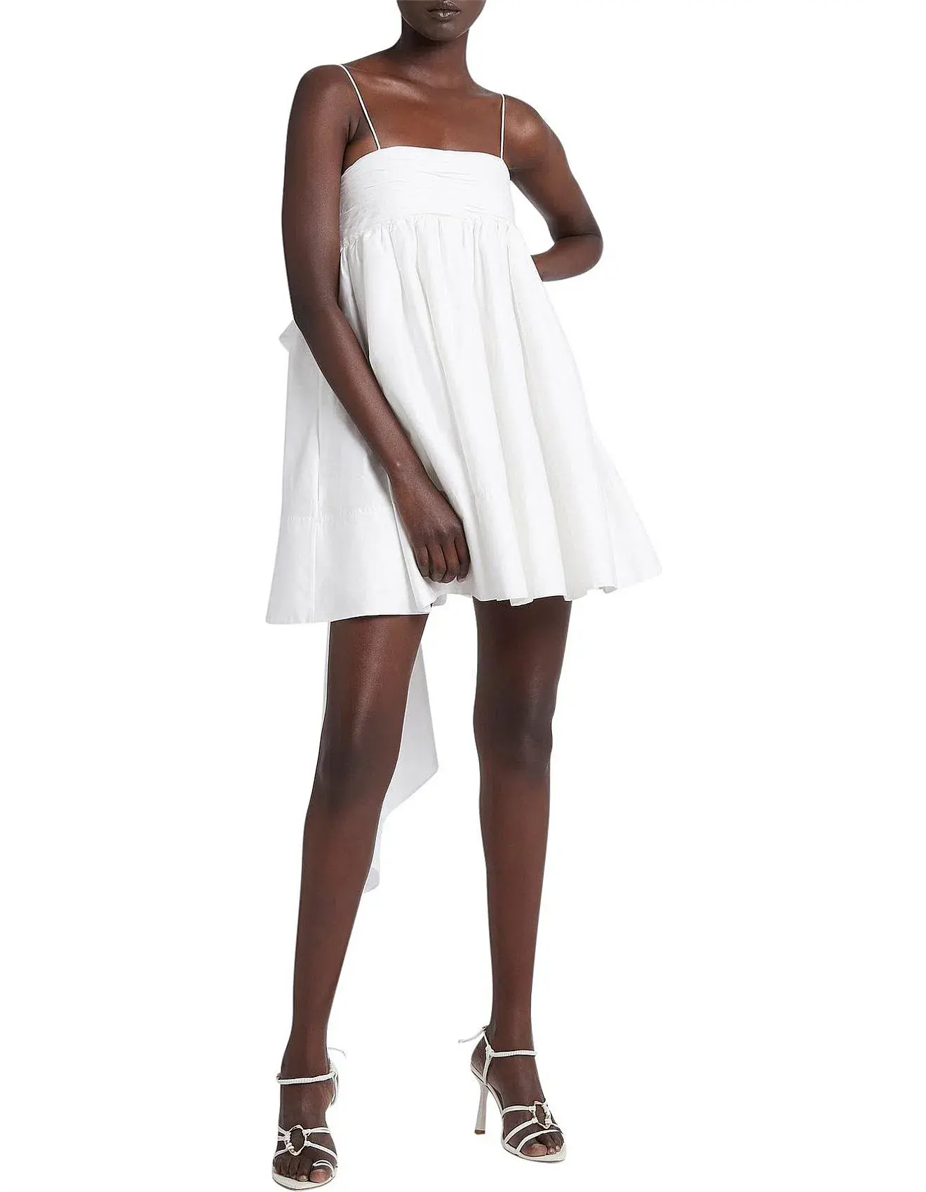 Aje Catina Bow Back Mini Dress Ivory White Size 10 - Image 2