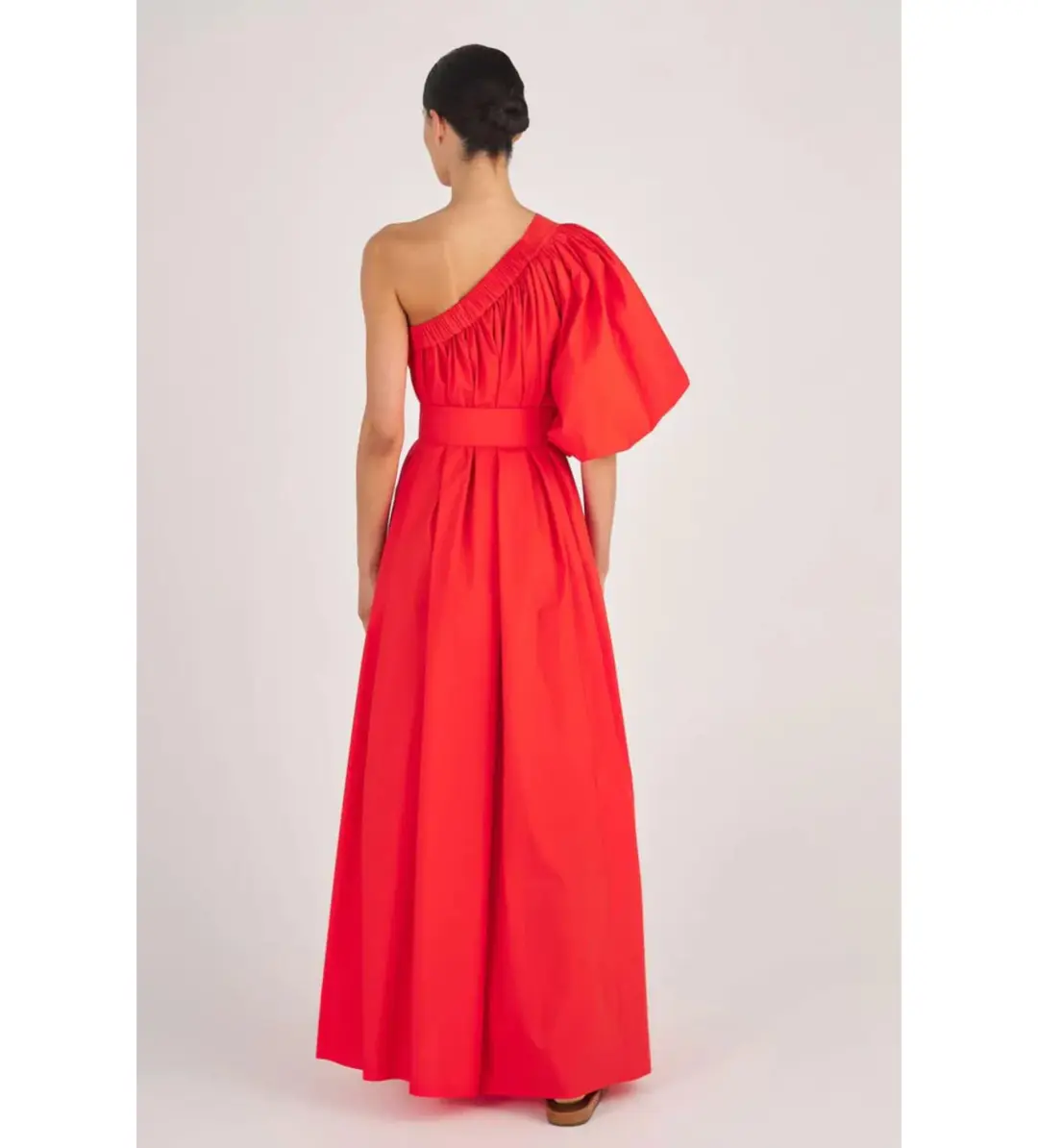 Oroton One Shoulder Maxi Dress True Red Size AU 14 for rent on The Volte - main image