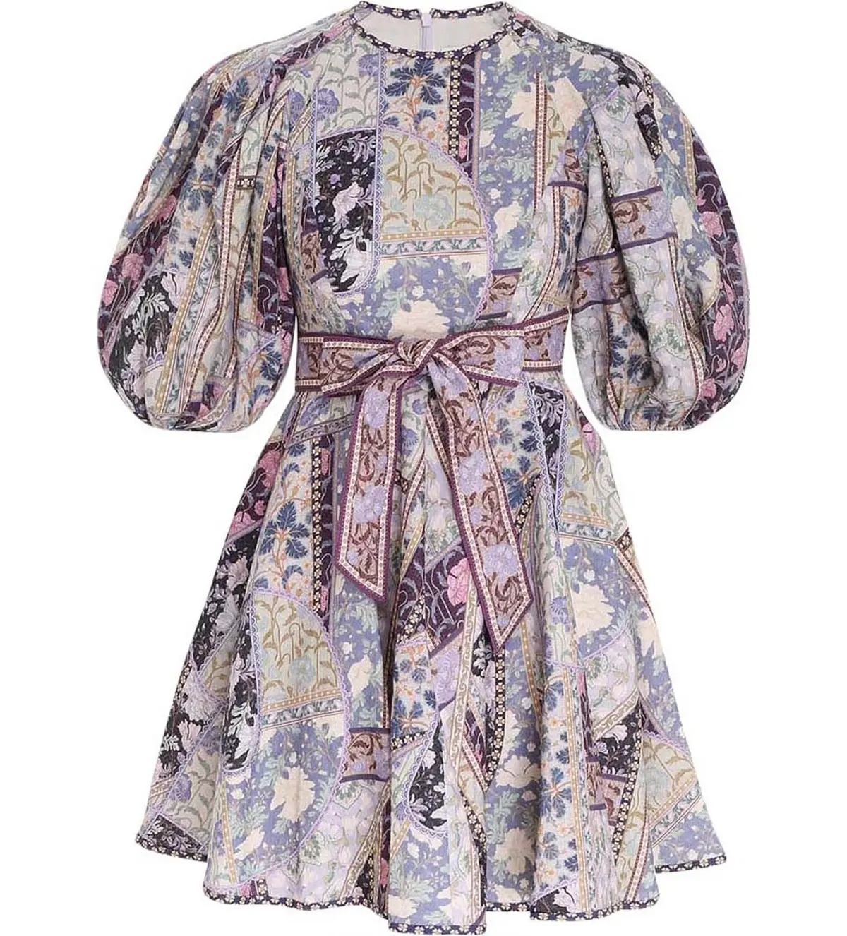 Zimmermann Celestial Mini Dress in Lavander Swirl Floral Size 3/ AU 14 - Image 3