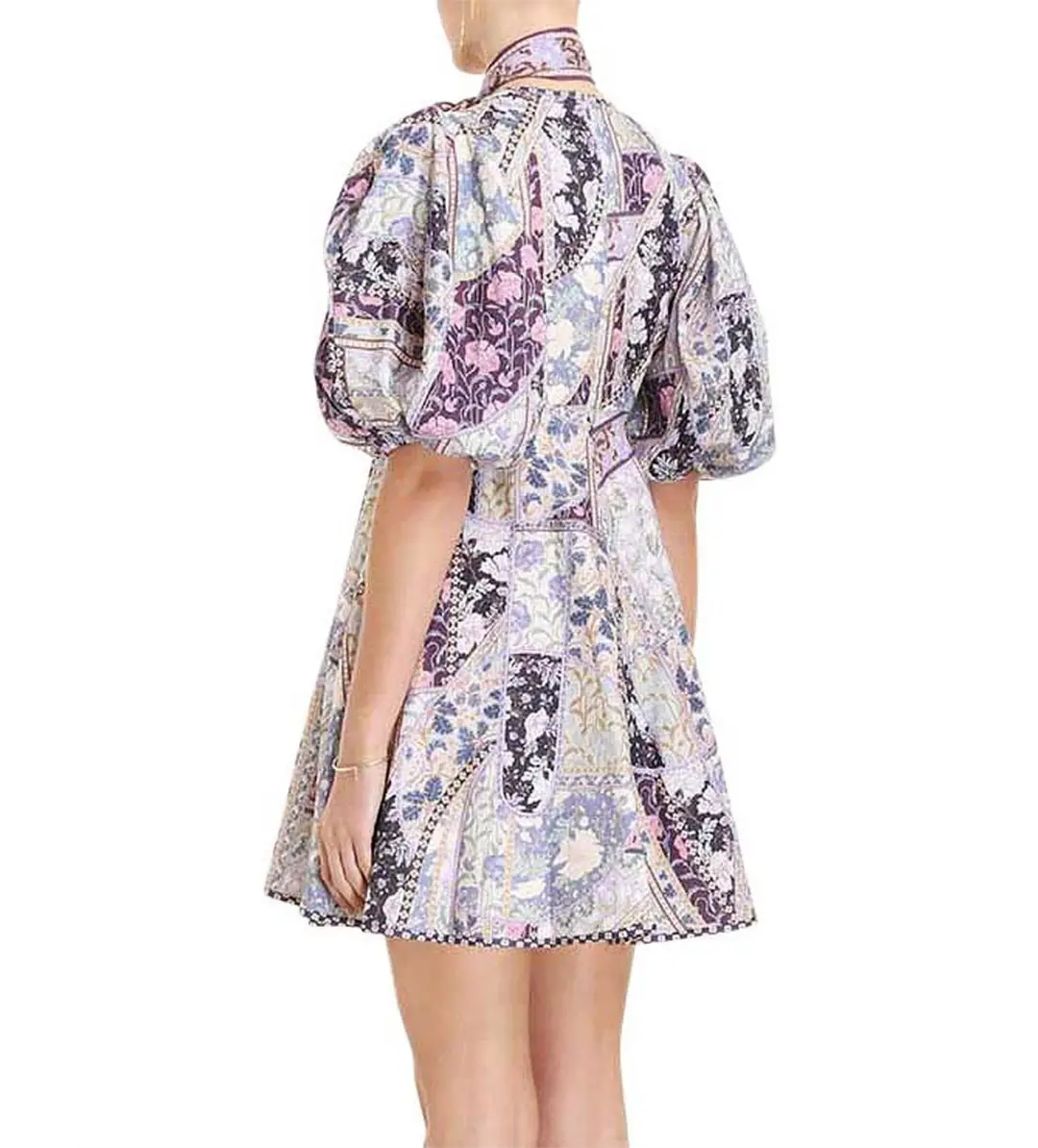 Zimmermann Celestial Mini Dress in Lavander Swirl Floral Size 3 for rent on The Volte - main image