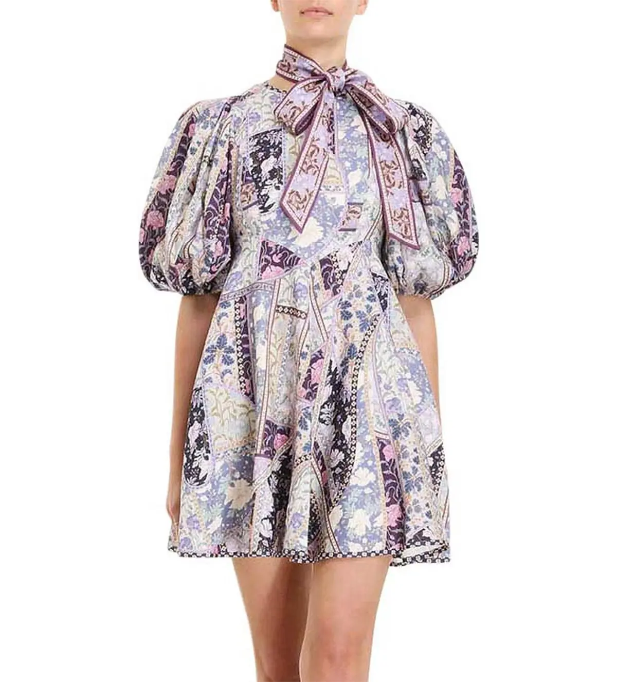 Zimmermann Celestial Mini Dress in Lavander Swirl Floral Size 3/ AU 14 - Image 1