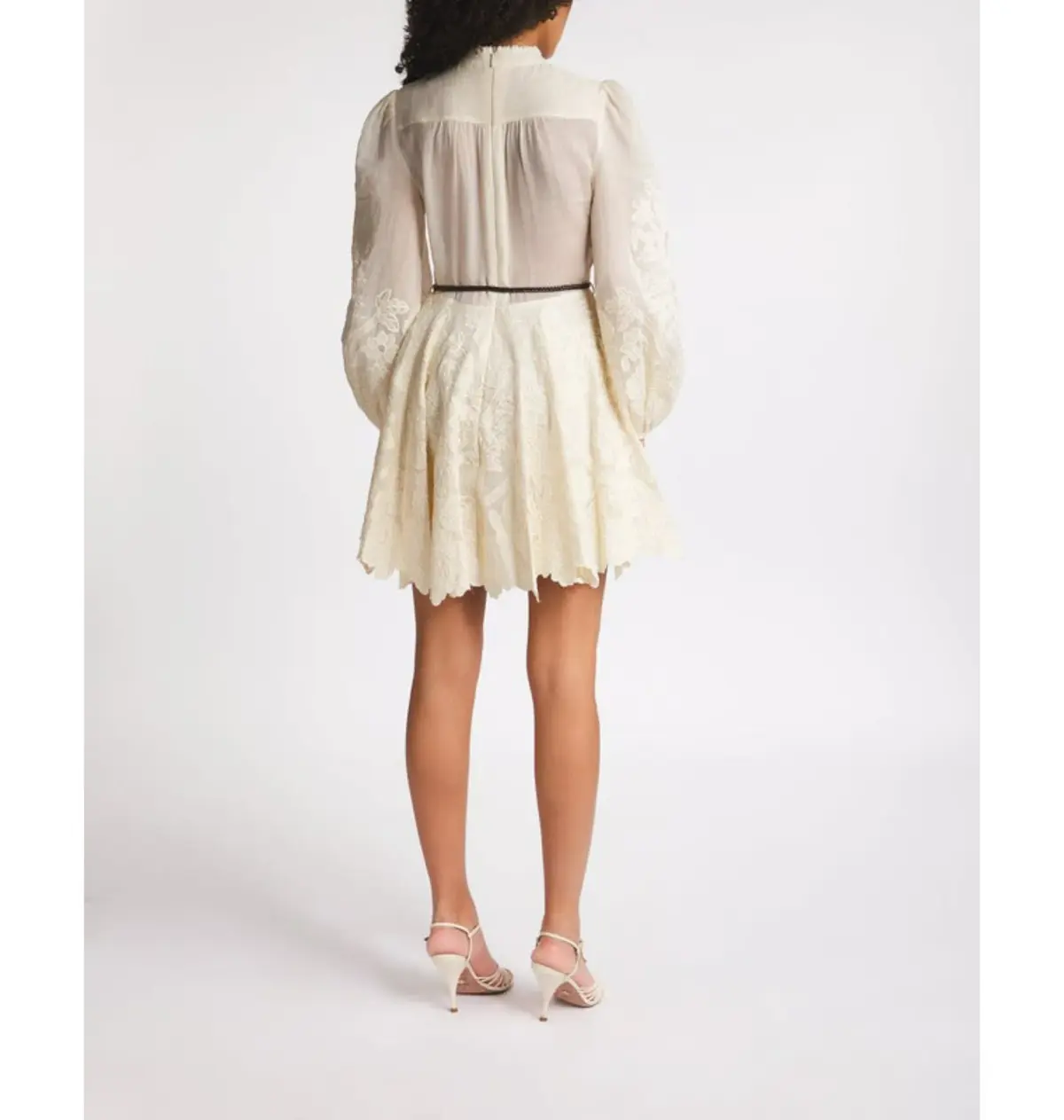 Zimmermann Ottie Emrbroidered Mini Dress Cream Size 1 / AU 10 - Image 2