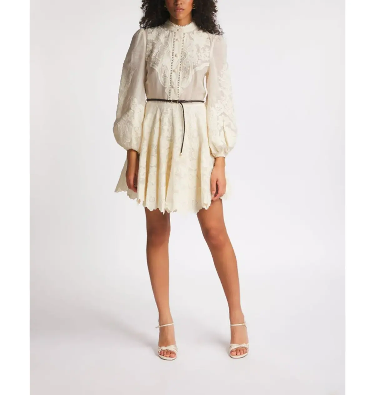 Zimmermann Ottie Emrbroidered Mini Dress Cream Size 1 / AU 10 - Image 1