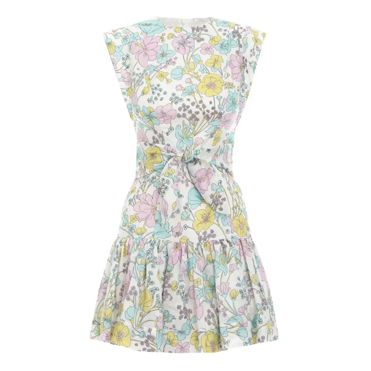 Zimmermann Peggy Flounce Flutter Mini Dress Lilac Floral Size 1 / AU 10 - Image 1