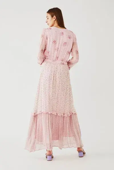 Ghost Avery Pink Floral Maxi Dress Size AU 12 - Image 2