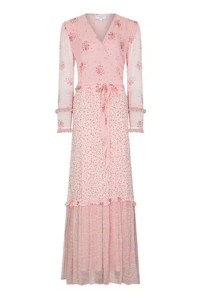 Ghost Avery Pink Floral Maxi Dress Size AU 12 - Image 4
