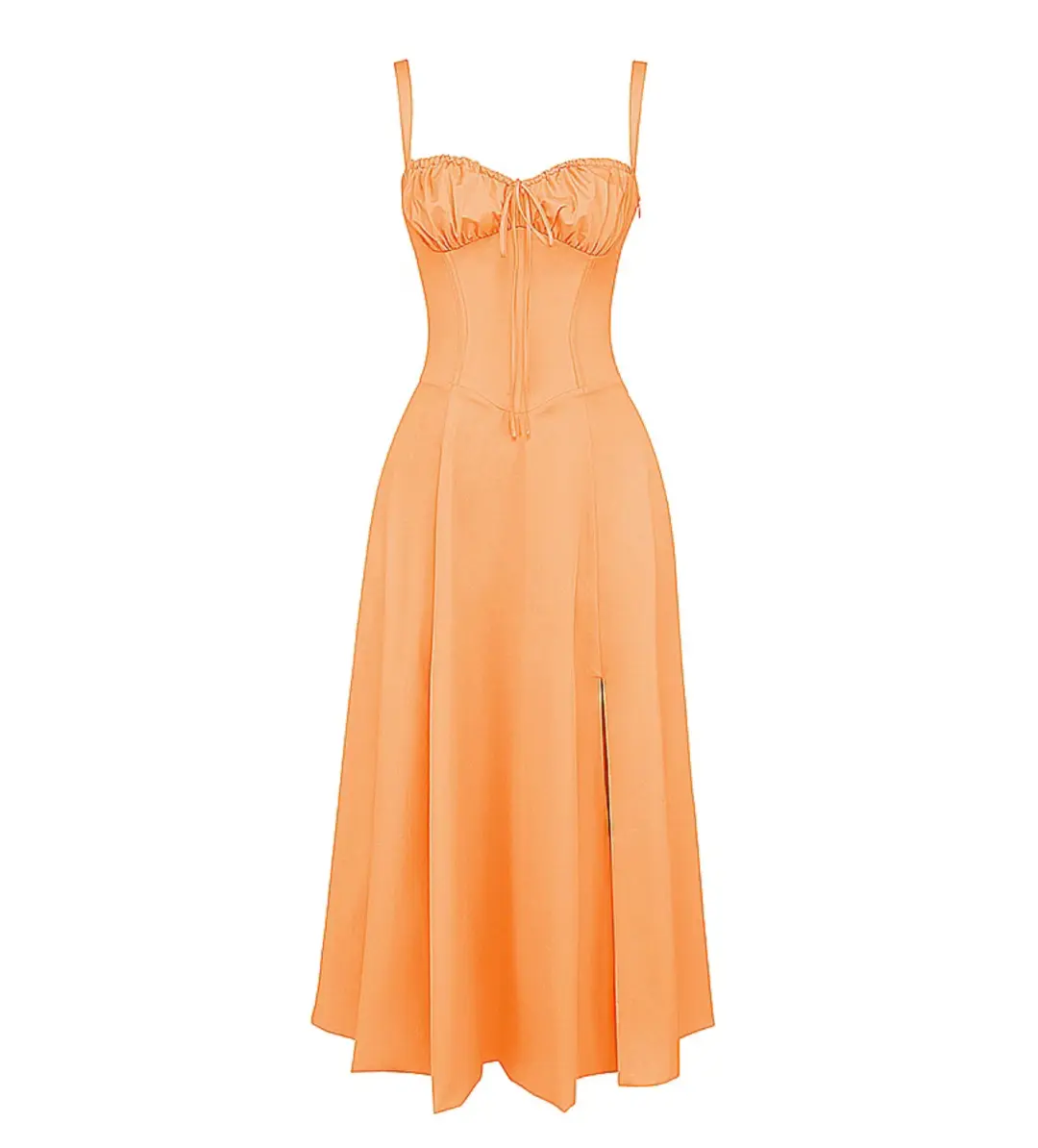 HOUSE OF CB Carmen Tangerine Bustier Sundress Size L+/ AU 14 for rent on The Volte - main image