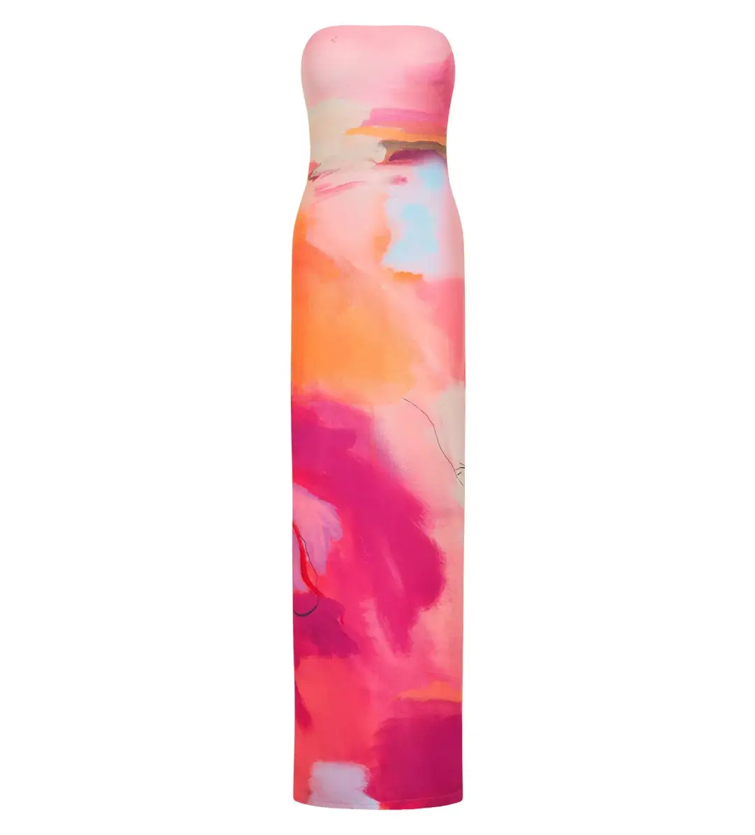 With Harper Lu - Strapless Slip Dress in Abstract Art Size AU 6 for rent on The Volte - main image