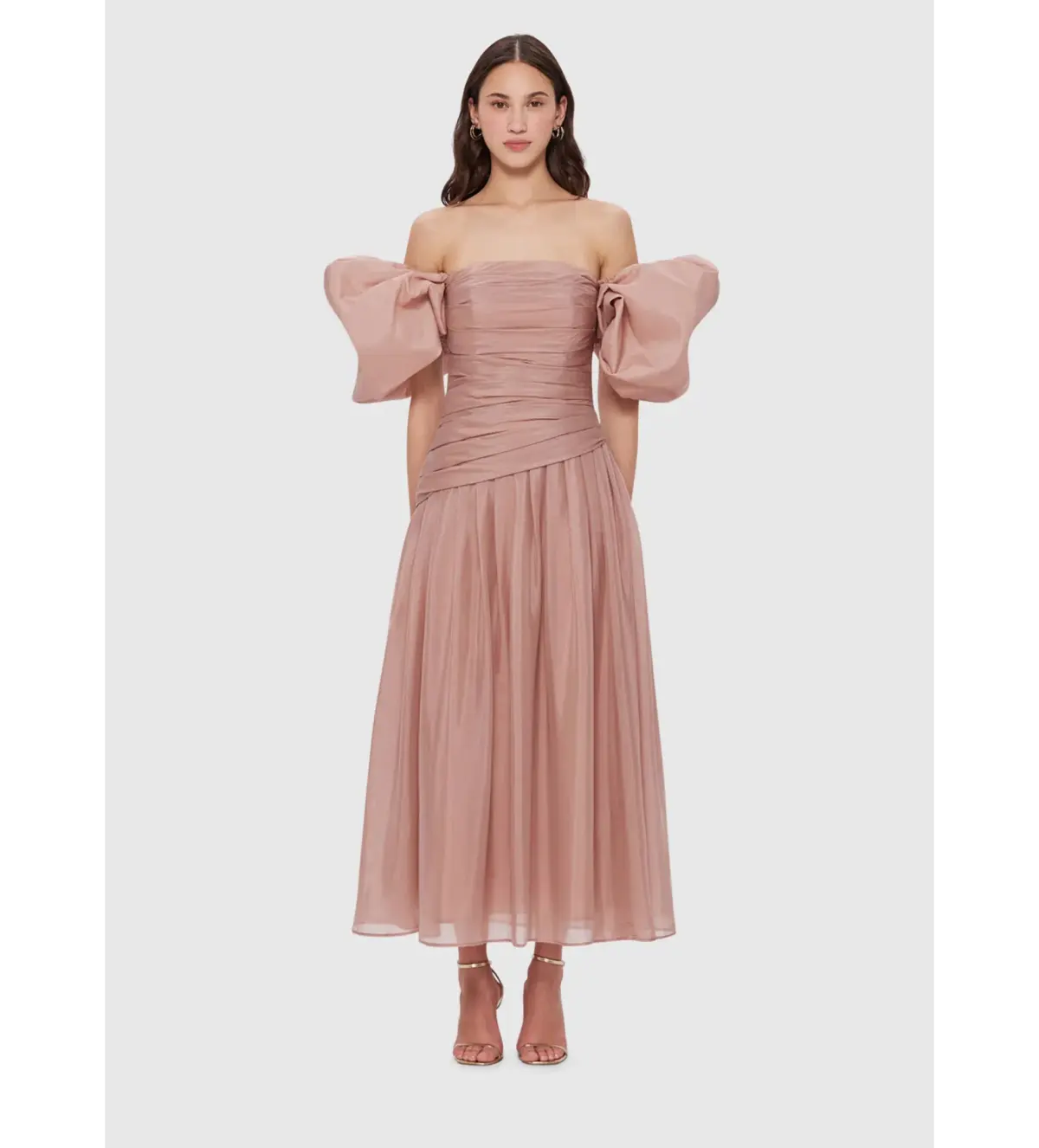 Leo Lin Lydia Puff Sleeve Midi Dress Size 10  - Image 1
