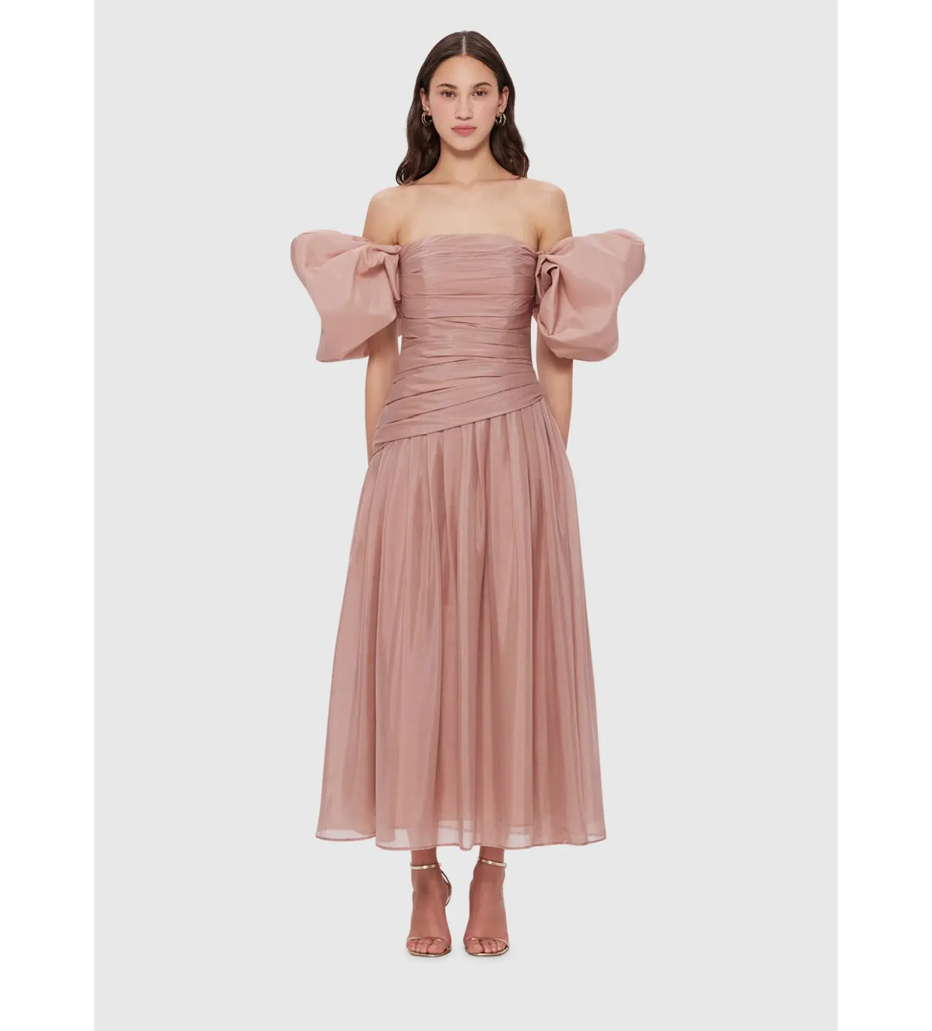 Leo Lin Lydia Puff Sleeve Midi Dress Size 10  - Image 1