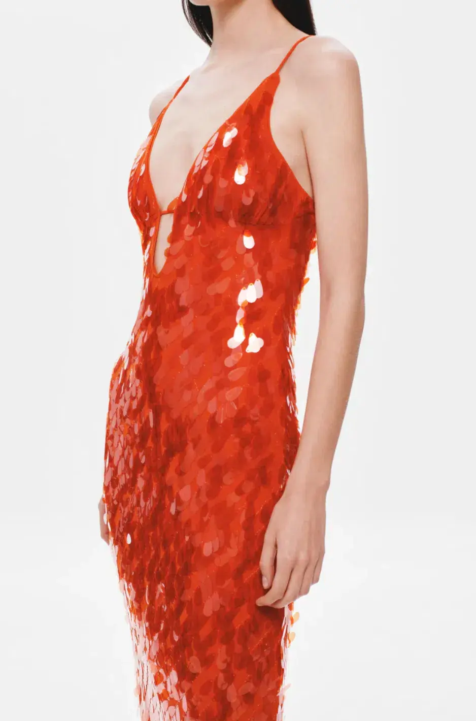 Misha Sapphire Sequin Maxi Dress Red Size AU 6 - Image 3