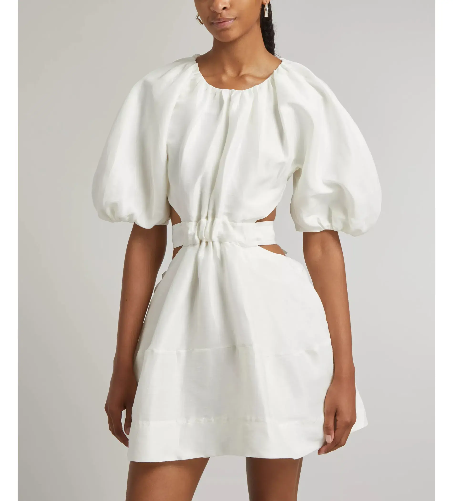 Aje Mimosa Cut Out Mini Dress in White size AU 14 - Image 3