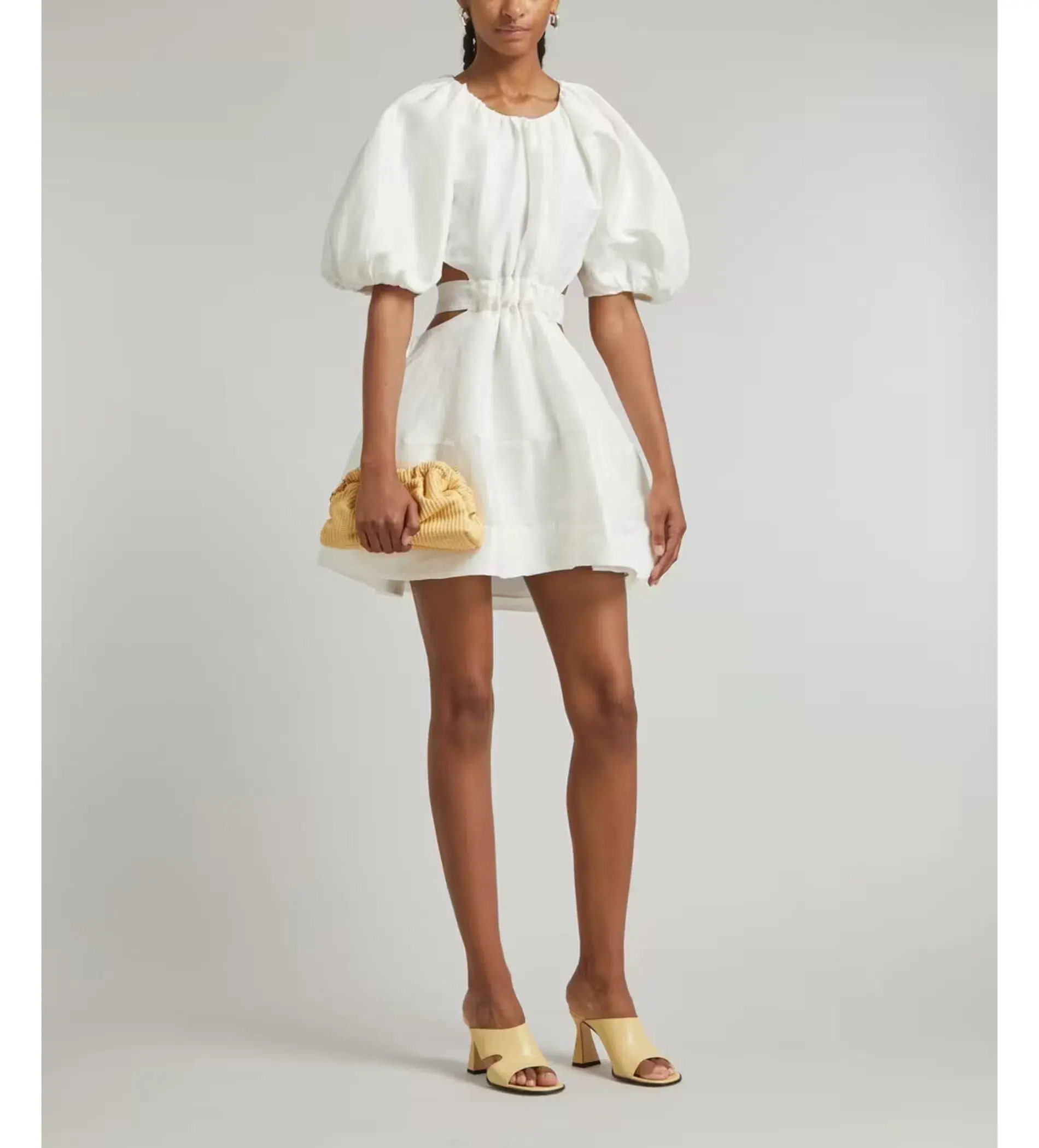Aje Mimosa Cut Out Mini Dress in White size AU 14 - Image 1