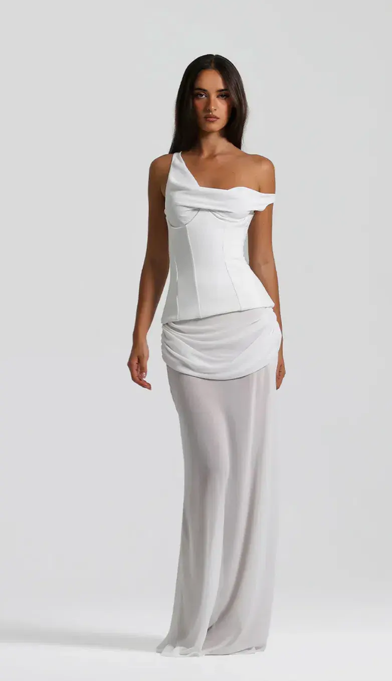 Natalie Rolt Cadence Gown Maxi With Corset White Size 8 - Image 1