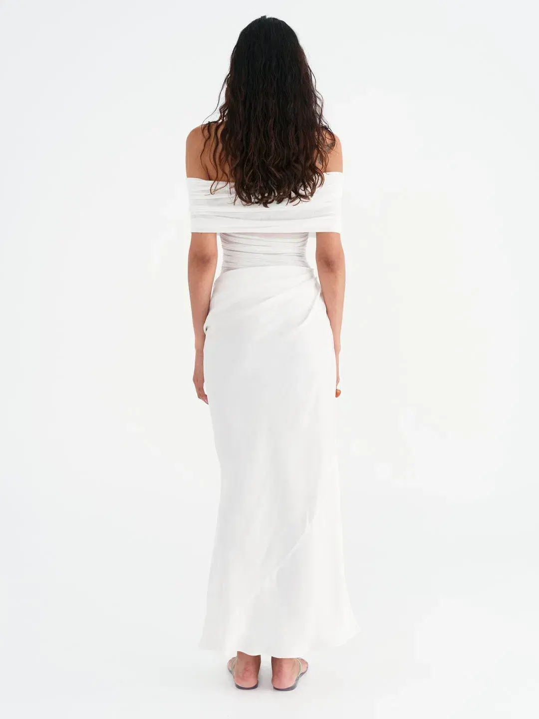 Benni Nico Off Shoulder Maxi Dress White Size 12 - Image 4