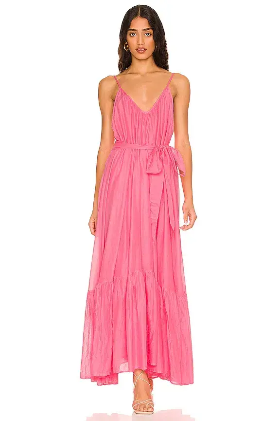 Spell & The Gypsy Azalea Strappy Maxi Cotton Dress Pink Size M / AU 10 - Image 1