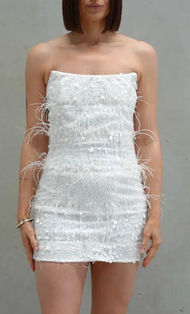 Eliya the Label Tiffany Mini Dress White Size 16 - Image 2