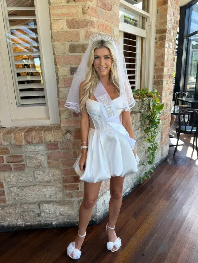 Studio Minc Lush Mini Dress White Size 6 for rent on The Volte - main image