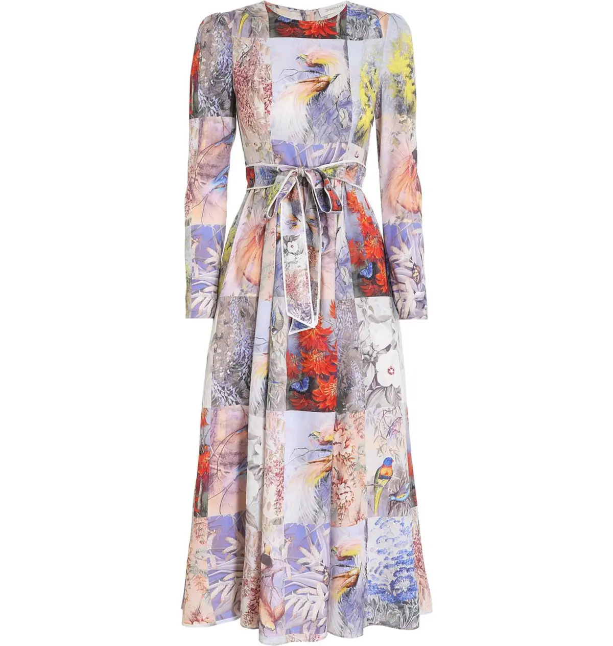 Zimmermann Botanica Belted Printed Silk-blend Satin-Twill Midi Dress - Image 2