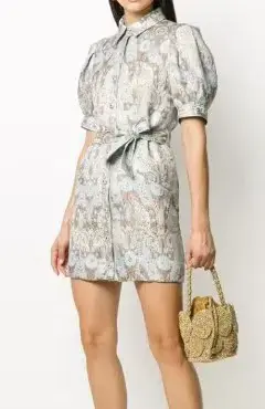 SANDRO PARIS DORLAN BROCADE SHIRT DRESS PRINT - Image 1