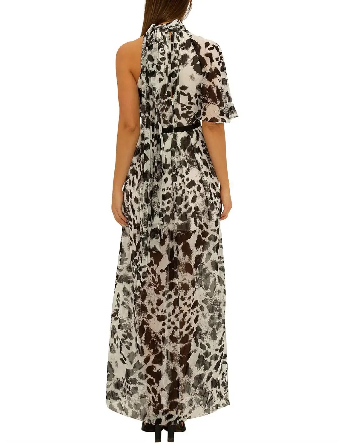 Carla Zampatti Garden Party Dress Black and White Print Size 14 - Image 3