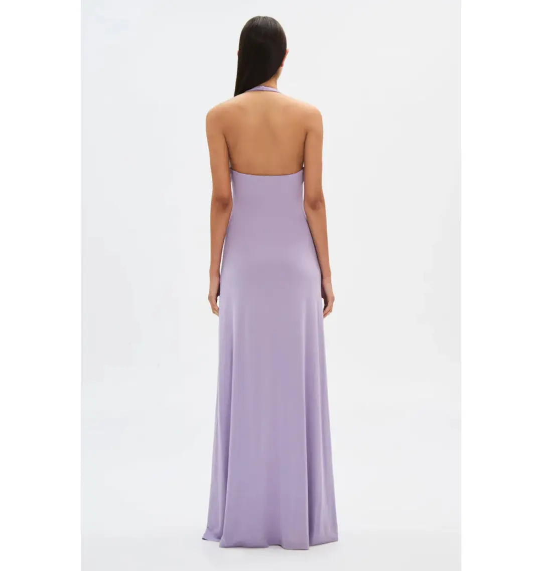 MISHA Jennifer Cupro Maxi Dress Lilac Size 4/XXS for rent on The Volte - main image
