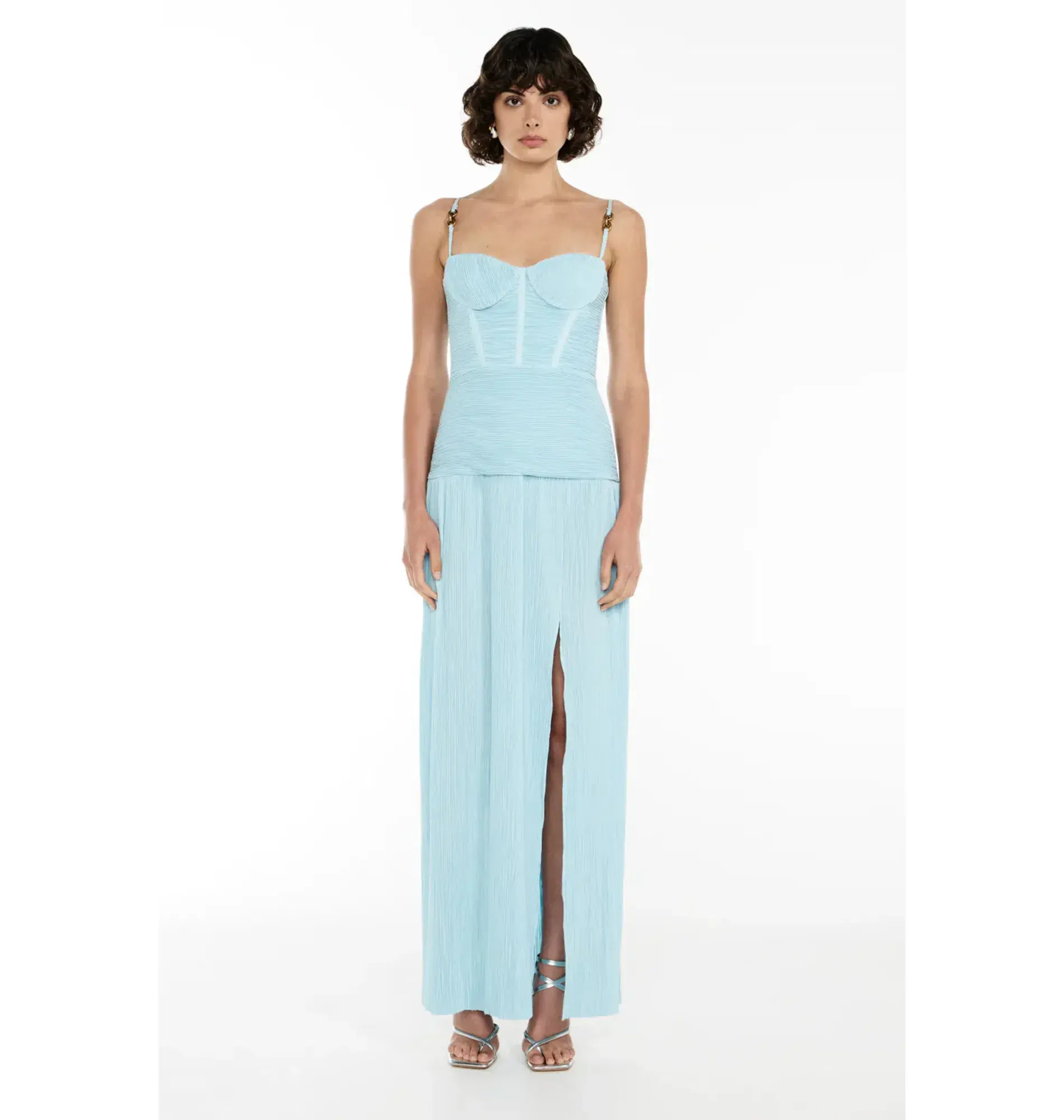 Manning Cartell Double Time Pleat Dress Acqua Spritz Size AU 6 - Image 1