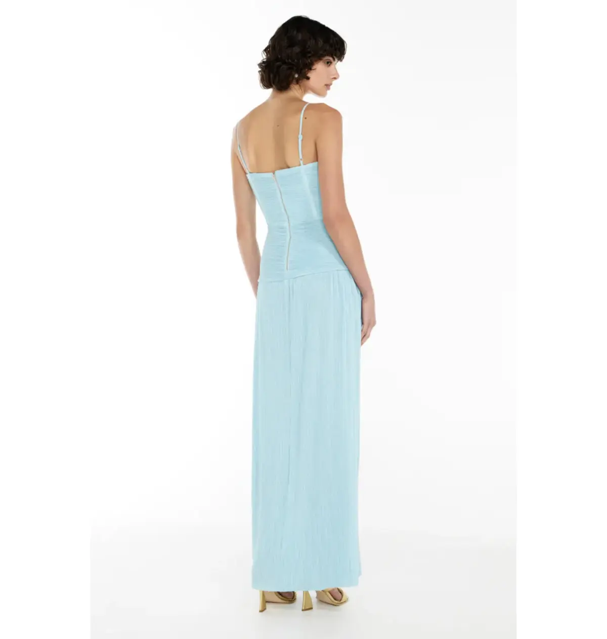 Manning Cartell Double Time Pleat Dress Acqua Spritz Size AU 10 - Image 4