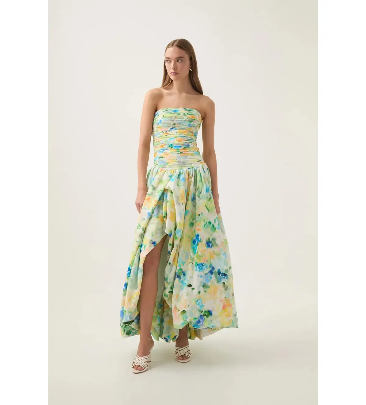  Aje Floral Haze Bubble Hem Maxi in Multicolour Size AU 4 - Image 1