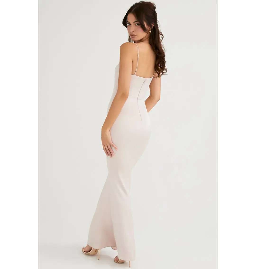 House Of CB Olivette Satin Corset Maxi Dress Crystal Size 8/S for rent on The Volte - main image