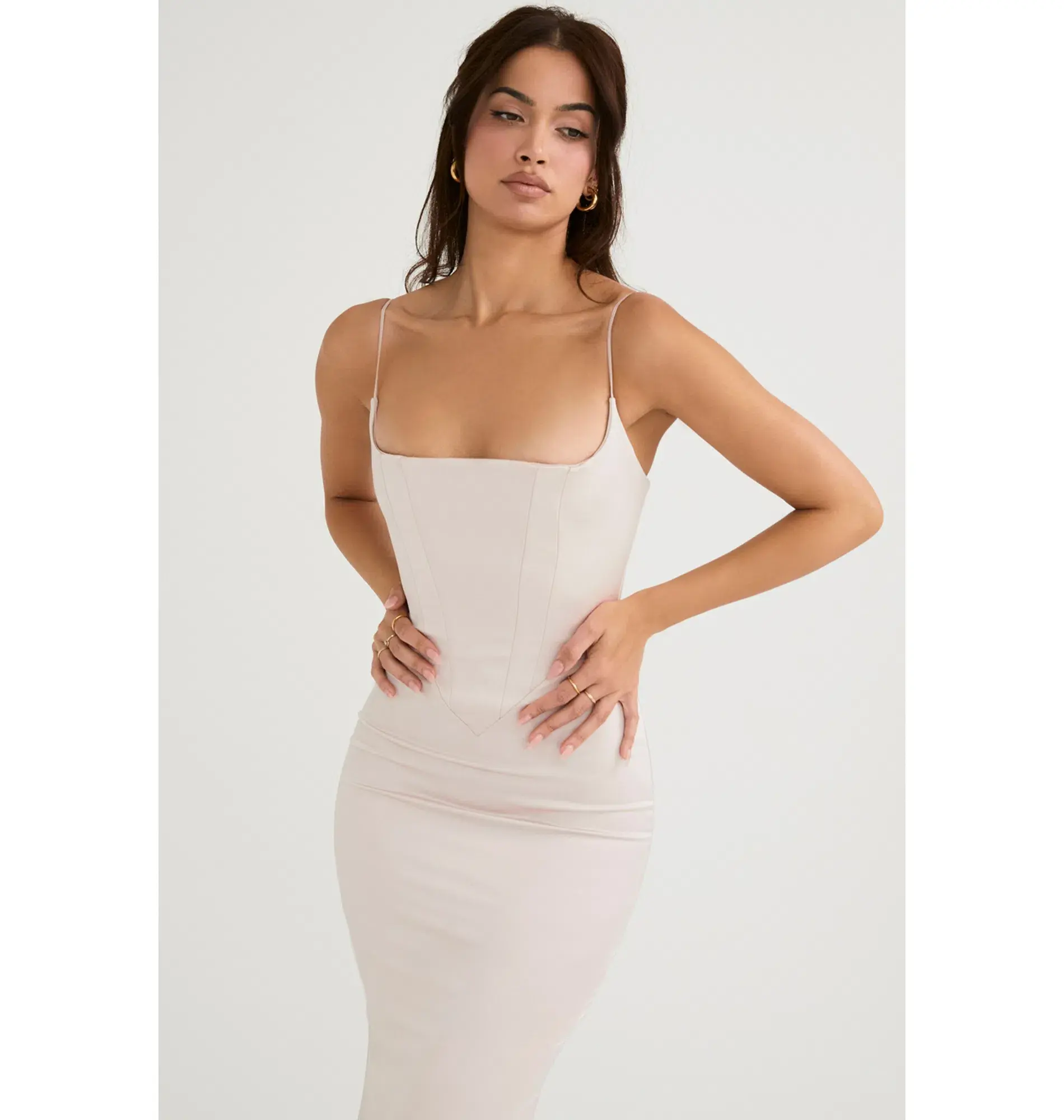 House Of CB Olivette Satin Corset Maxi Dress Crystal Size 8/S - Image 2