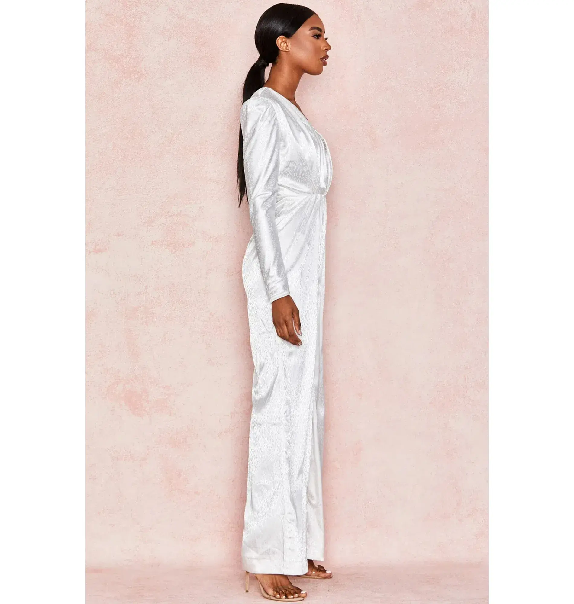 House of CB Rene Jumpsuit in White Satin Size 6/XS - Image 3