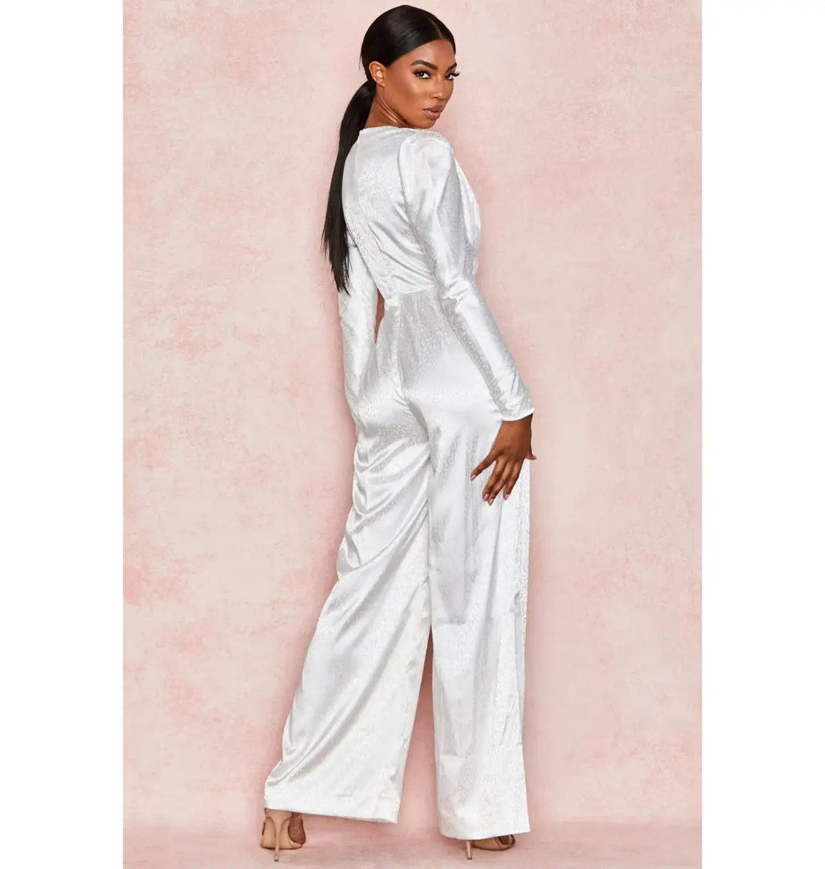 House of CB Rene Jumpsuit in White Satin Size 6/XS - Image 4