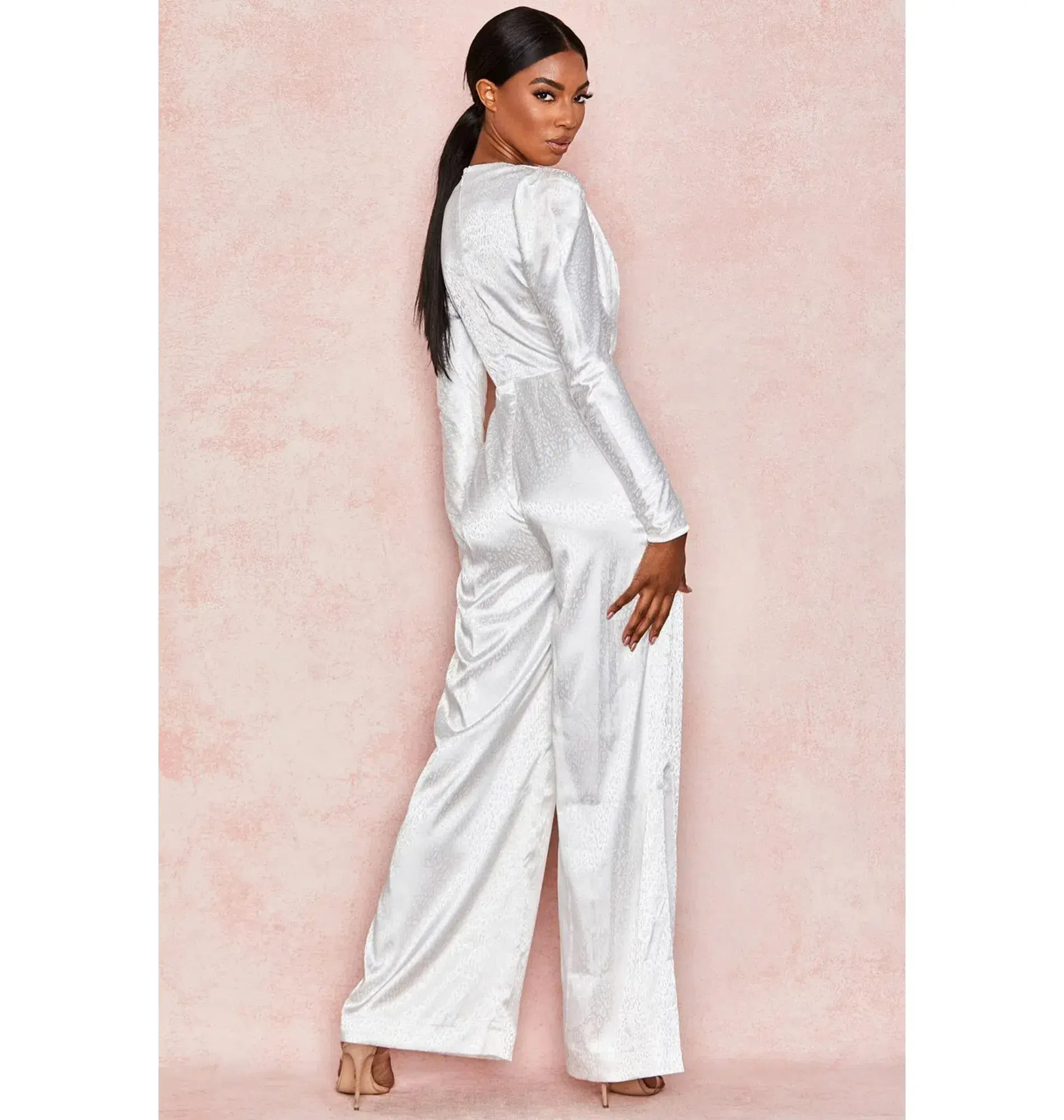 House of CB Rene Jumpsuit in White Satin Size 6/XS - Image 4
