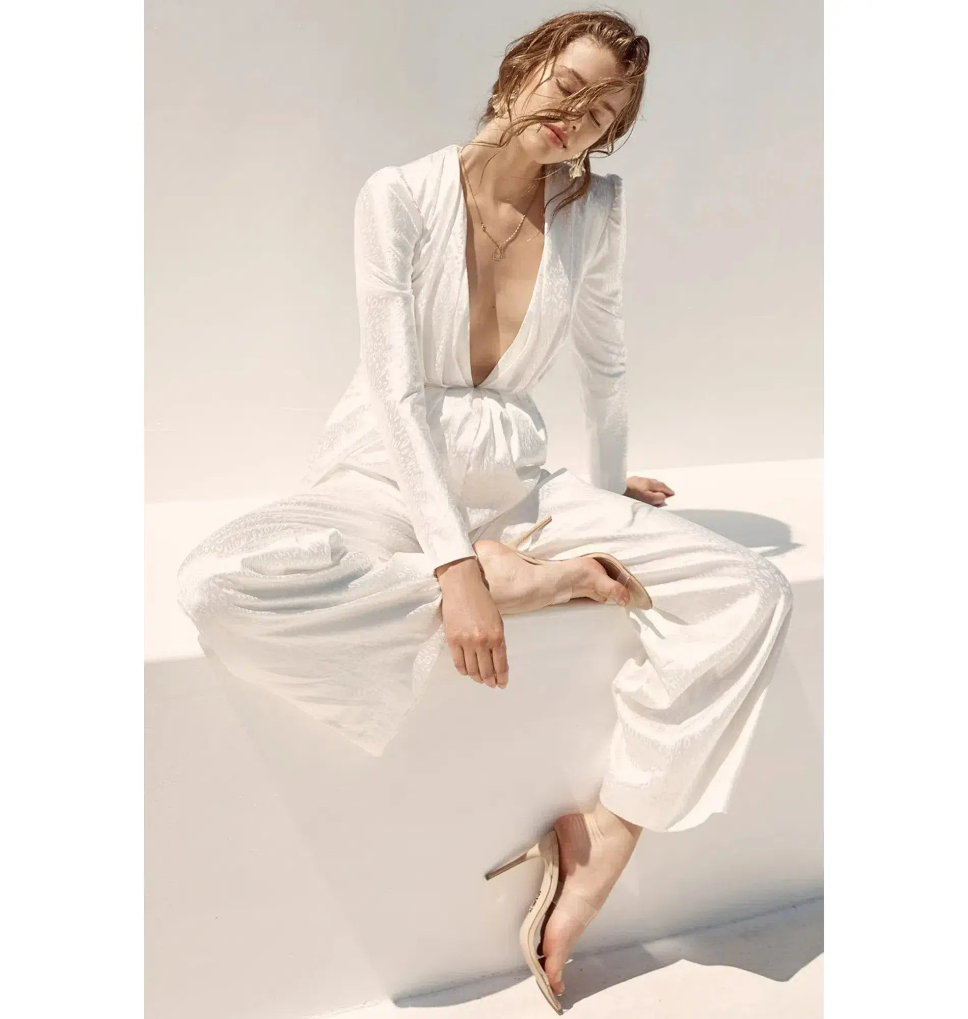 House of CB Rene Jumpsuit in White Satin Size 6/XS - Image 7