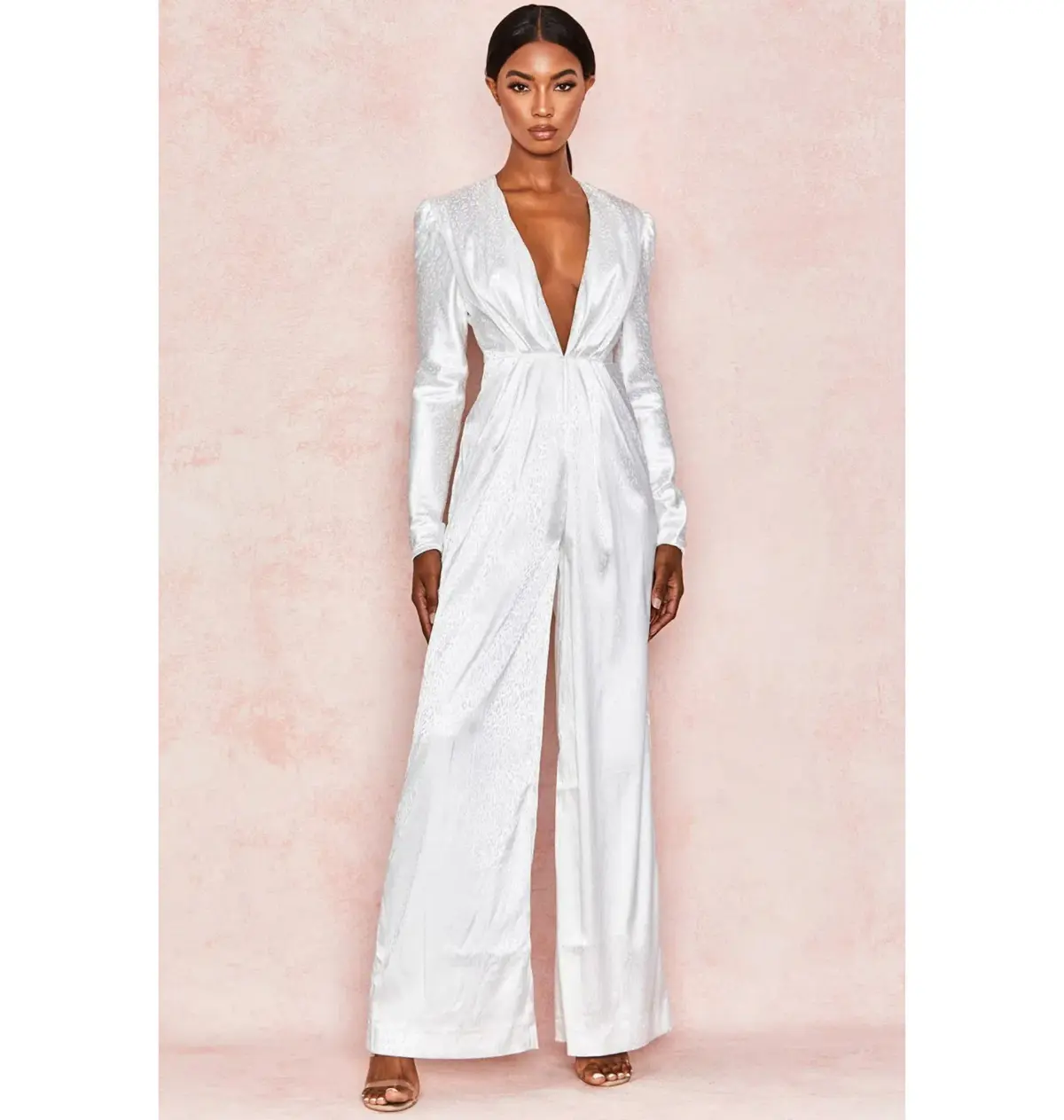 House of CB Rene Jumpsuit in White Satin Size 6/XS - Image 1