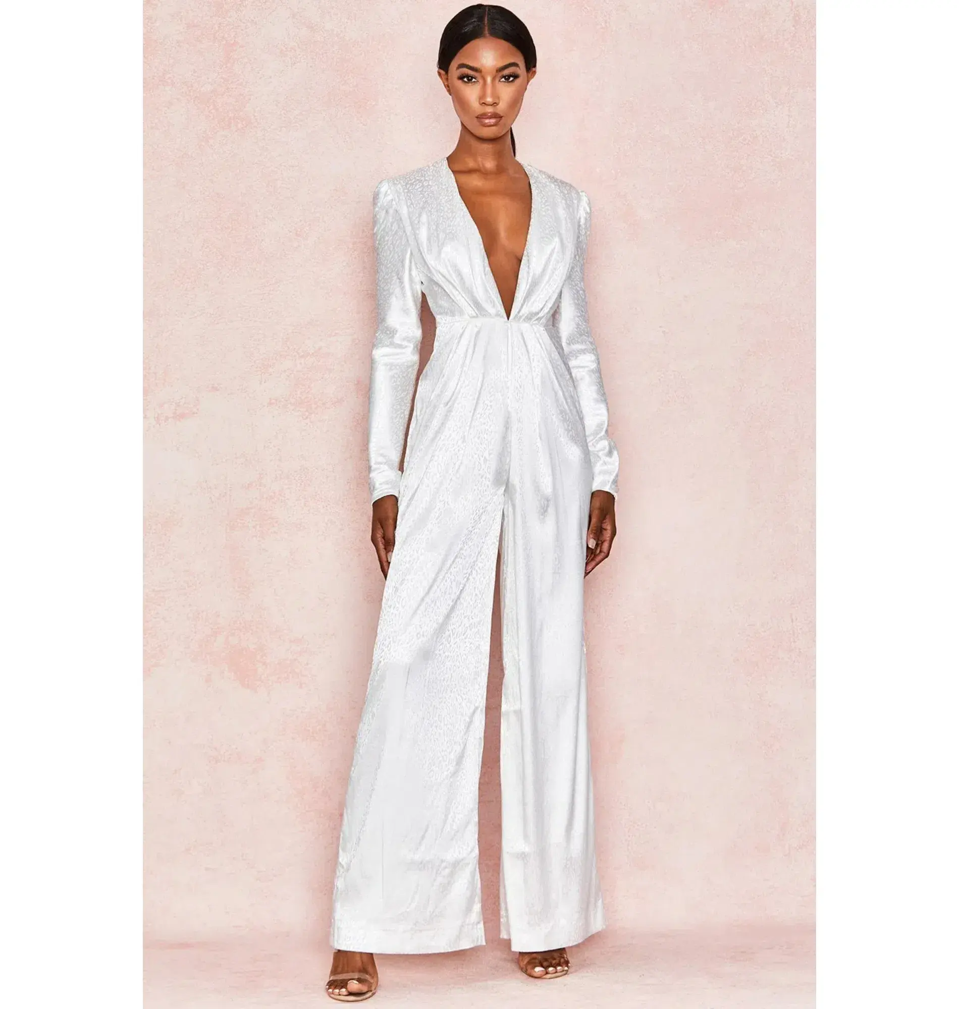 House of CB Rene Jumpsuit in White Satin Size 6/XS - Image 1
