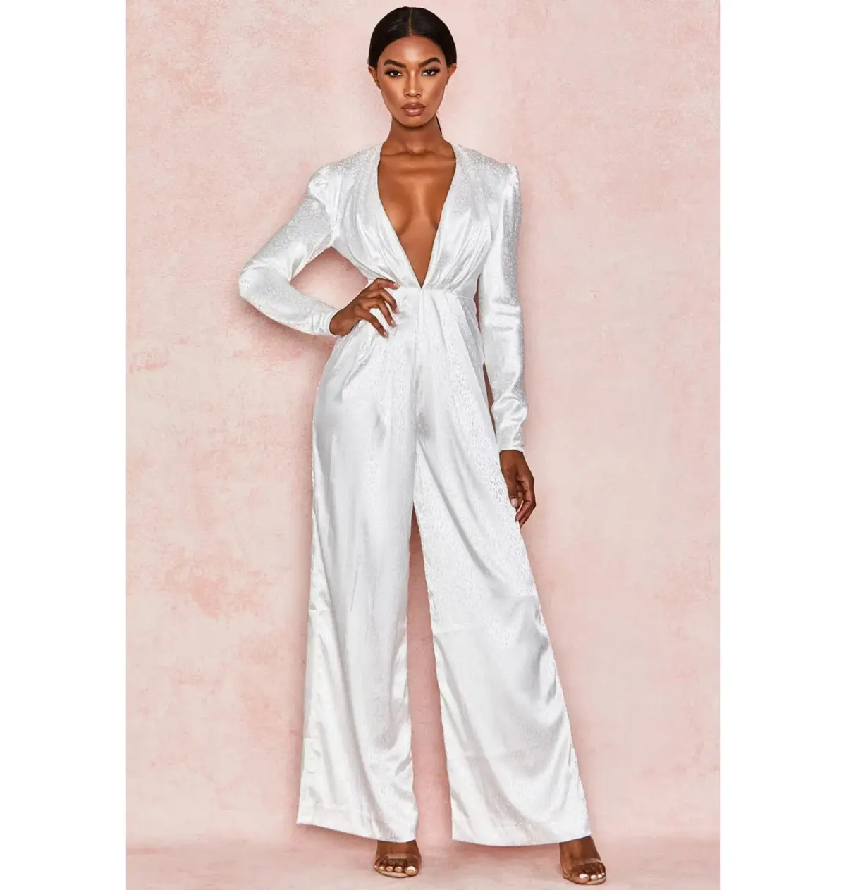 House of CB Rene Jumpsuit in White Satin Size 6/XS - Image 2