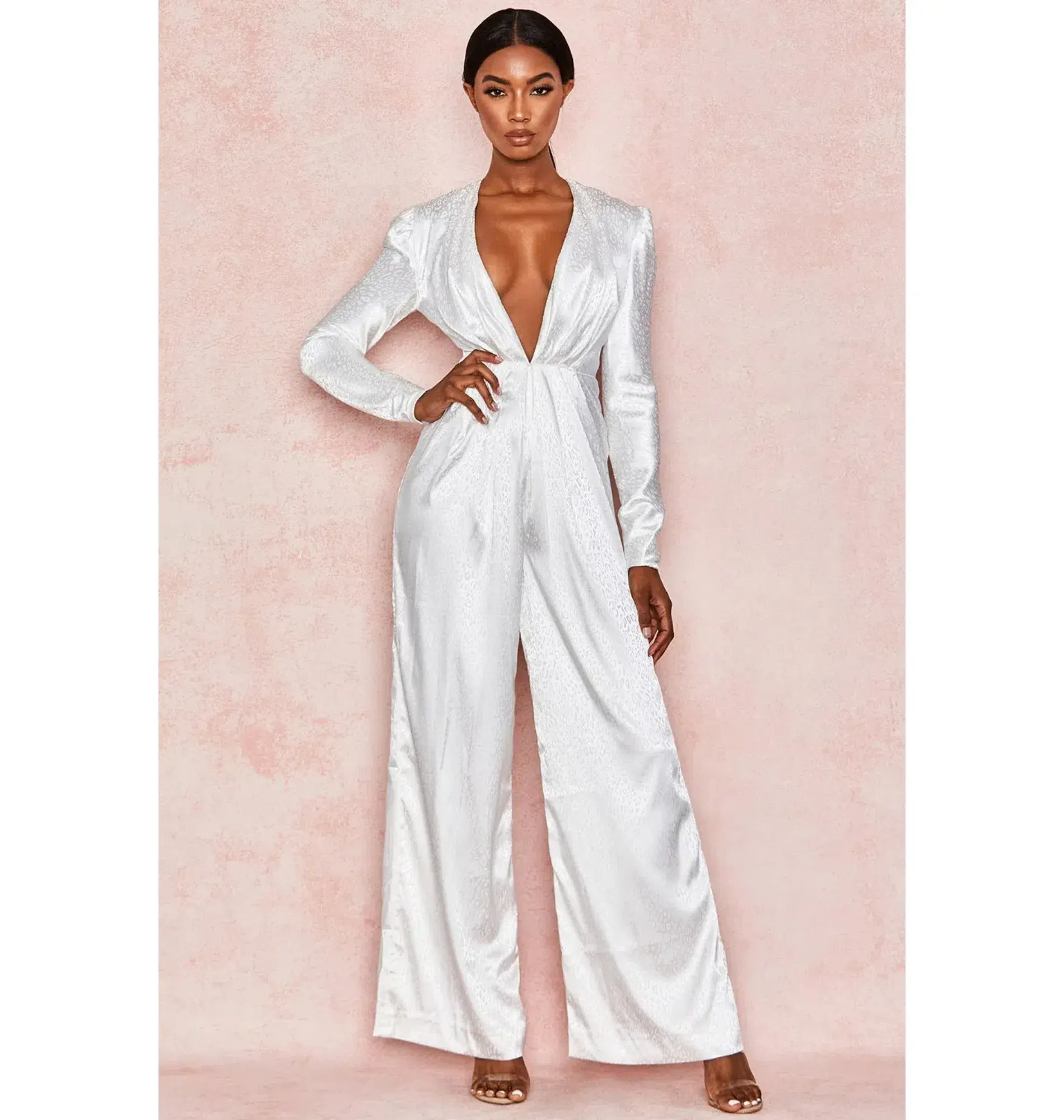 House of CB Rene Jumpsuit in White Satin Size 6/XS - Image 2