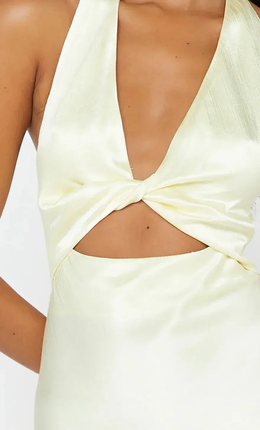 Bec and Bridge Sabia Twist Dress in Ice Yellow Size 8 - Image 4