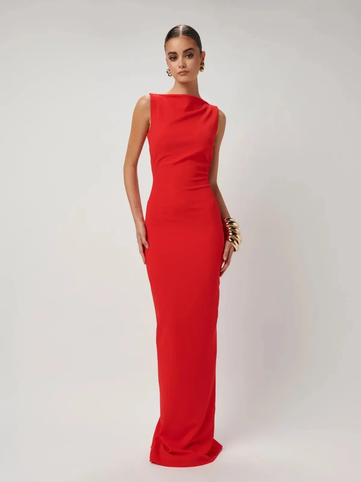 Effie Kats Verona Maxi Gown Cherry Red Size AU 8 - Image 6